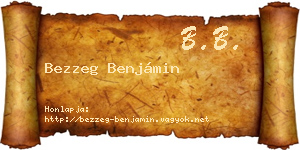 Bezzeg Benjámin névjegykártya